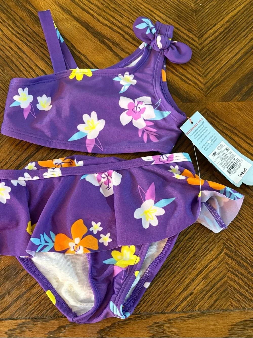 Cat & Jack Floral Ruffle Bikini - 18 months - NEW